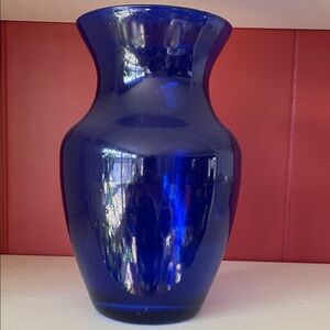 Vintage Cobalt Blue Glass Vase. 8”